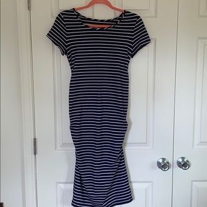 Navy striped MATERNITY dress